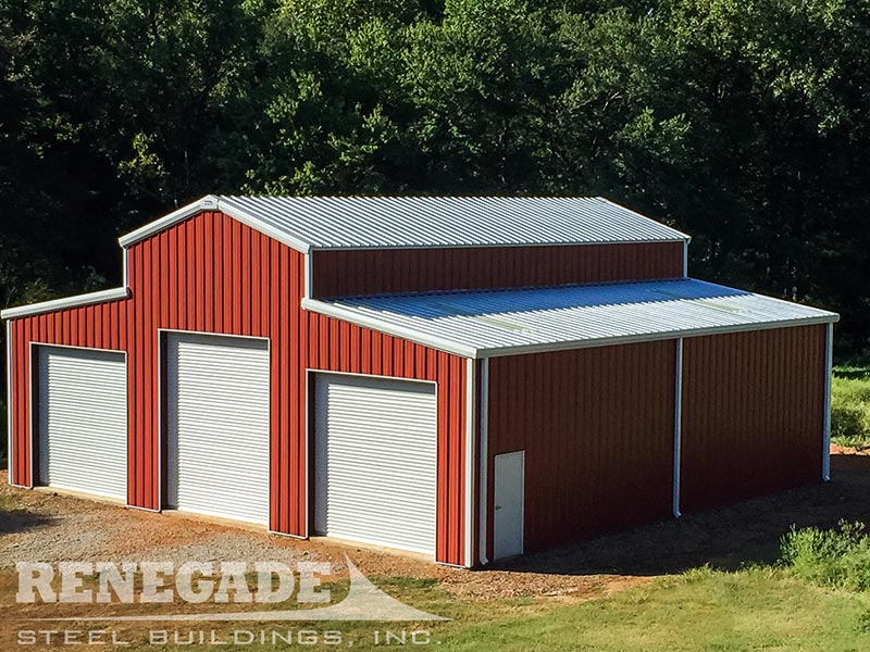 Agricultural metal building storage red barn