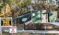 green steel building auto shop