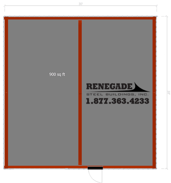 30x30 steel building sq ft foot print