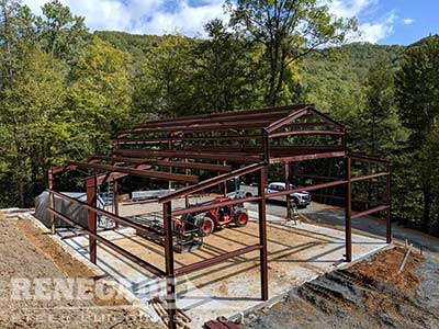 Monitor Style steel building framed