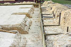 steel building footer with piers