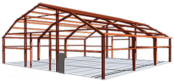 Gambrel Steel Building framing illustration