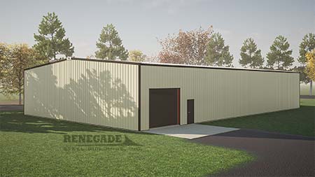 60x100x16 building with tan walls illustration