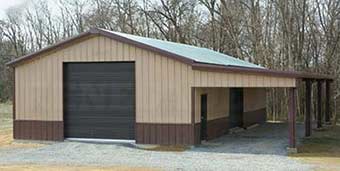 30x60 Renegade Steel Building with 15' lean to off one side