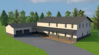 steel building home illustration