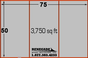50x75 metal building dimensions