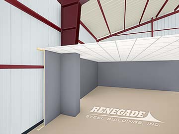 steel building tapered column boxed out illustration