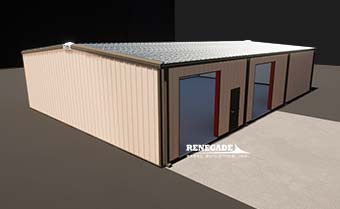 40x60 renegade steel building with tan walls and bronze trim