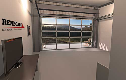 steel building cabin illustration