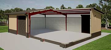 40x60x16 steel building cutaway illustration