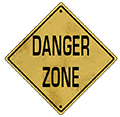 Danger zone sign