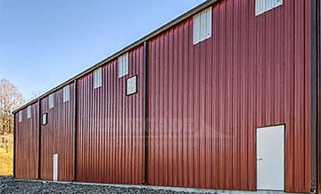 renegade steel building with wall lights