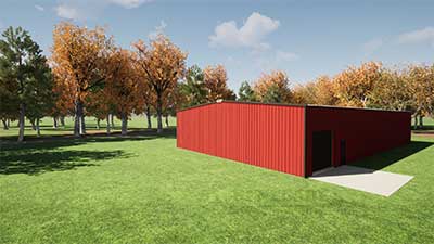 Renegade steel building end wall sheeted