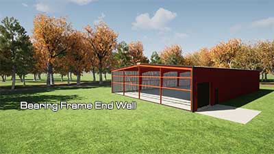 renegade steel buildings bearing frame end wall cut away