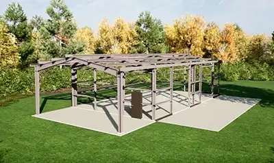 30x65x14 renegade steel building frame only illustration