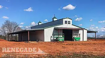 steel building with monitor roof and lean tos