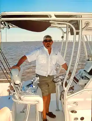 Kevin on his fishing boat