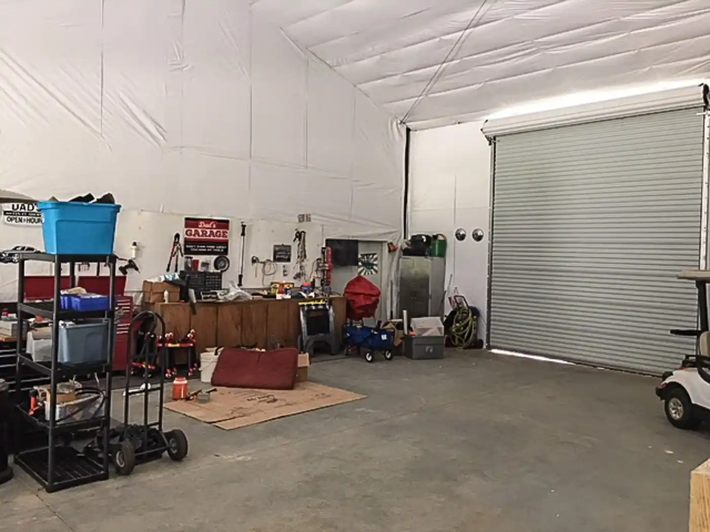 barndominium interior garage area