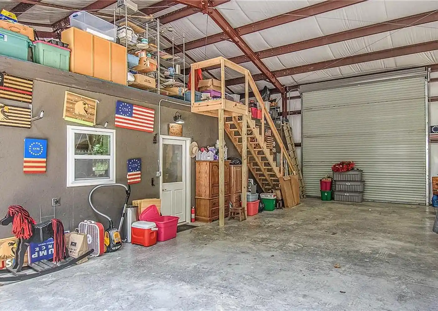 renegade seel building barndominium interior attic stairs