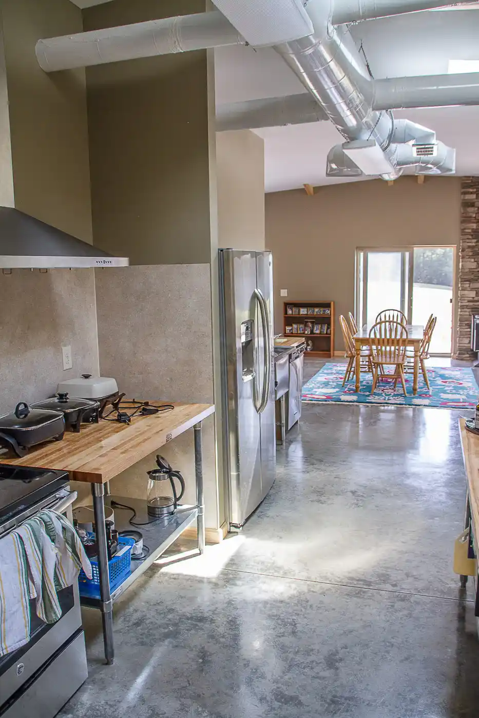 barndominium interior basic kitchen
