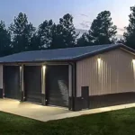 Steel building man cave exterior