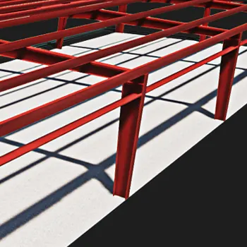 30x100x10 steel building I-beam main frame illustration
