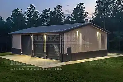 Tan and brown Renegade Steel Building 40x60