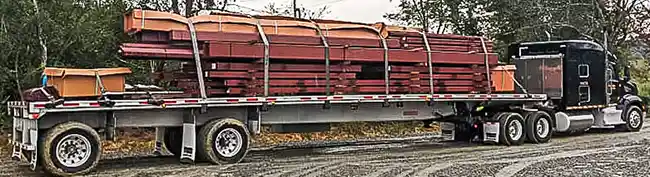 Renegade steel building loaded on truck