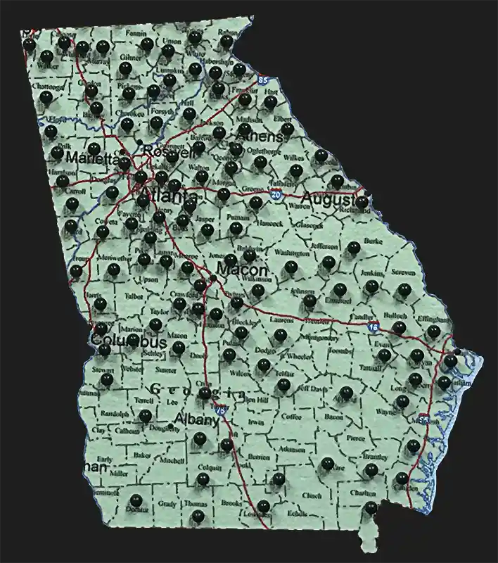 georgia map of Renegade Steel buildings