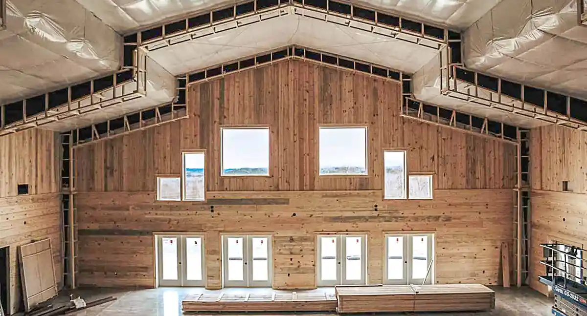 Renegade Steel Buildings interior construction of wedding/event facility