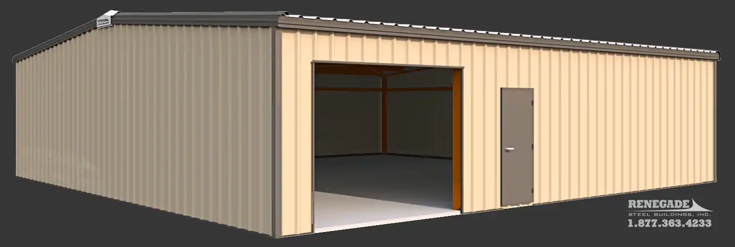 40x40 steel building illustration