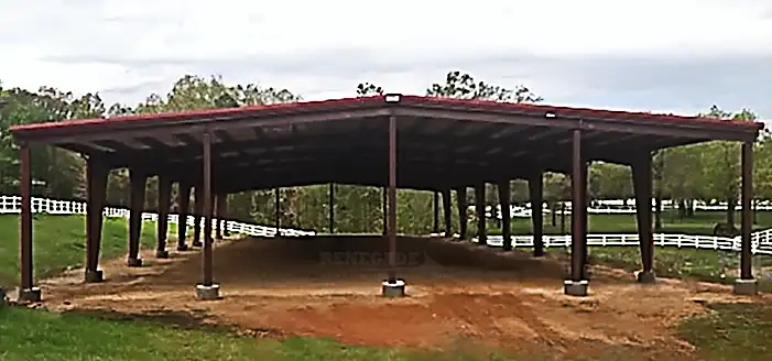 70x200 steel building open riding arena