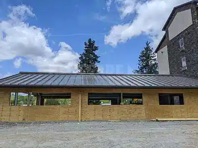 Steel Building Pool Cover wall construction