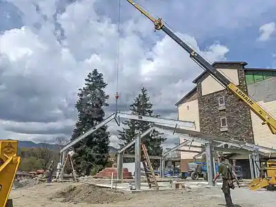 Steel Building Pool Cover construction main frames
