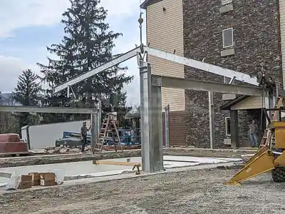 Steel Building Pool Cover construction main frame rafter