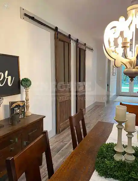 50x80x16 steel building home interior dining room