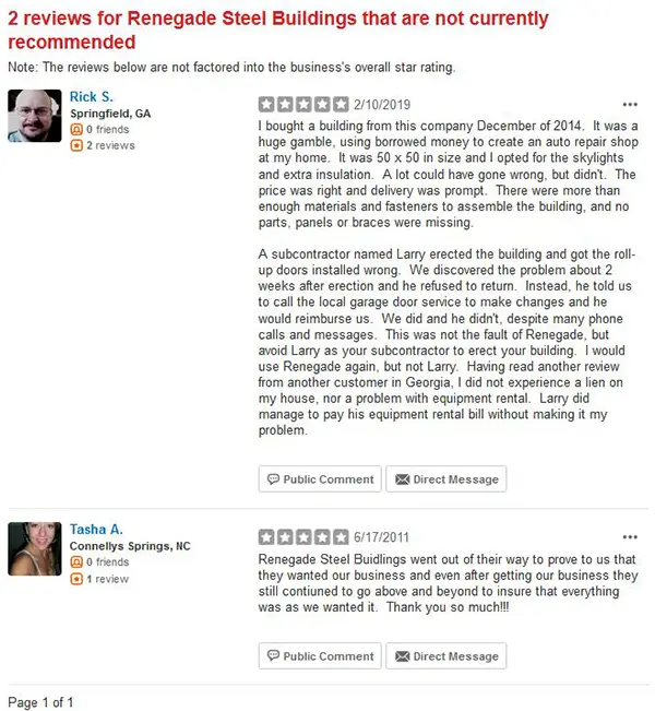 Hidden reviews on Yelp