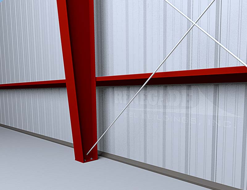 Steel Building Bypass girt condition illustration