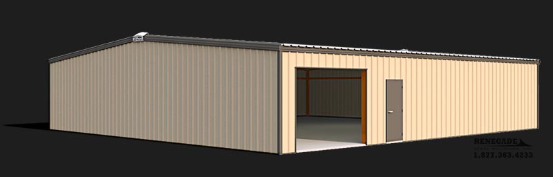 50X50X10 STEEL BUILDING with tan walls and brown trim