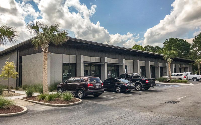 Commercial Steel Building with storefront doors and glass